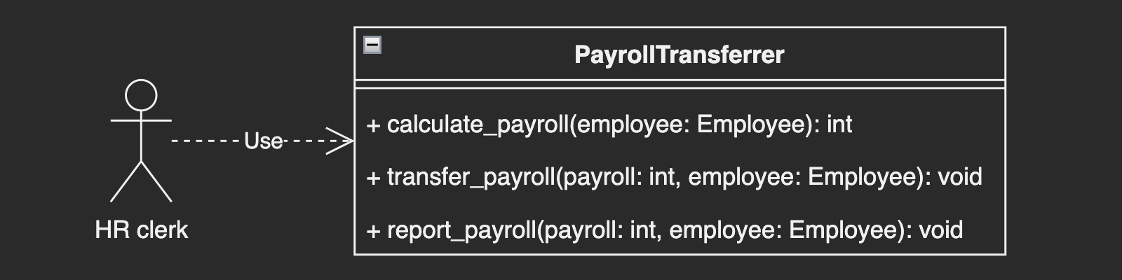 An HR department uses PayrollTransferrer